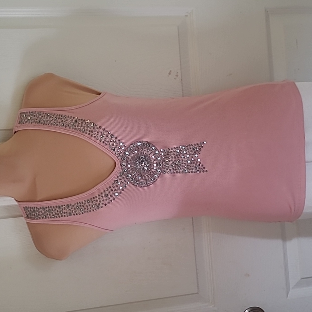 pink glittery tank top